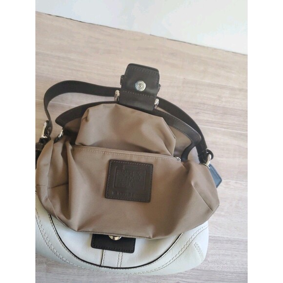 Coach F10909 Winter White Dk Brown Soho Leather Shoulder Bag & Wallet Set 2007 - Picture 7 of 16